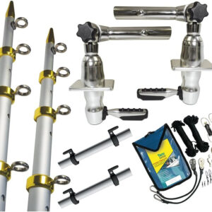 GS-2841VEL-1 / TACO Grand Slam 280 Package W/15039; Silver/Gold Poles, Premium Rigging Kit & Line Caddy