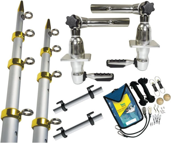 GS-2841VEL-1 / TACO Grand Slam 280 Package W/15039; Silver/Gold Poles, Premium Rigging Kit & Line Caddy