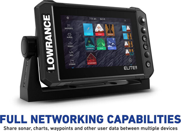 Elite FS 9 Fish Finder with Activetarget Live Sonar, Preloaded C-MAP Contour+ Charts